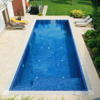 Mixed Blue Spanish Polyurethane Cord Glass Pool-Mosaic 7031