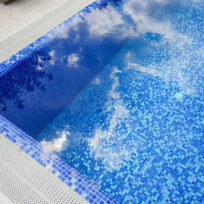 Mixed Blue Spanish Polyurethane Cord Glass Pool-Mosaic 7031