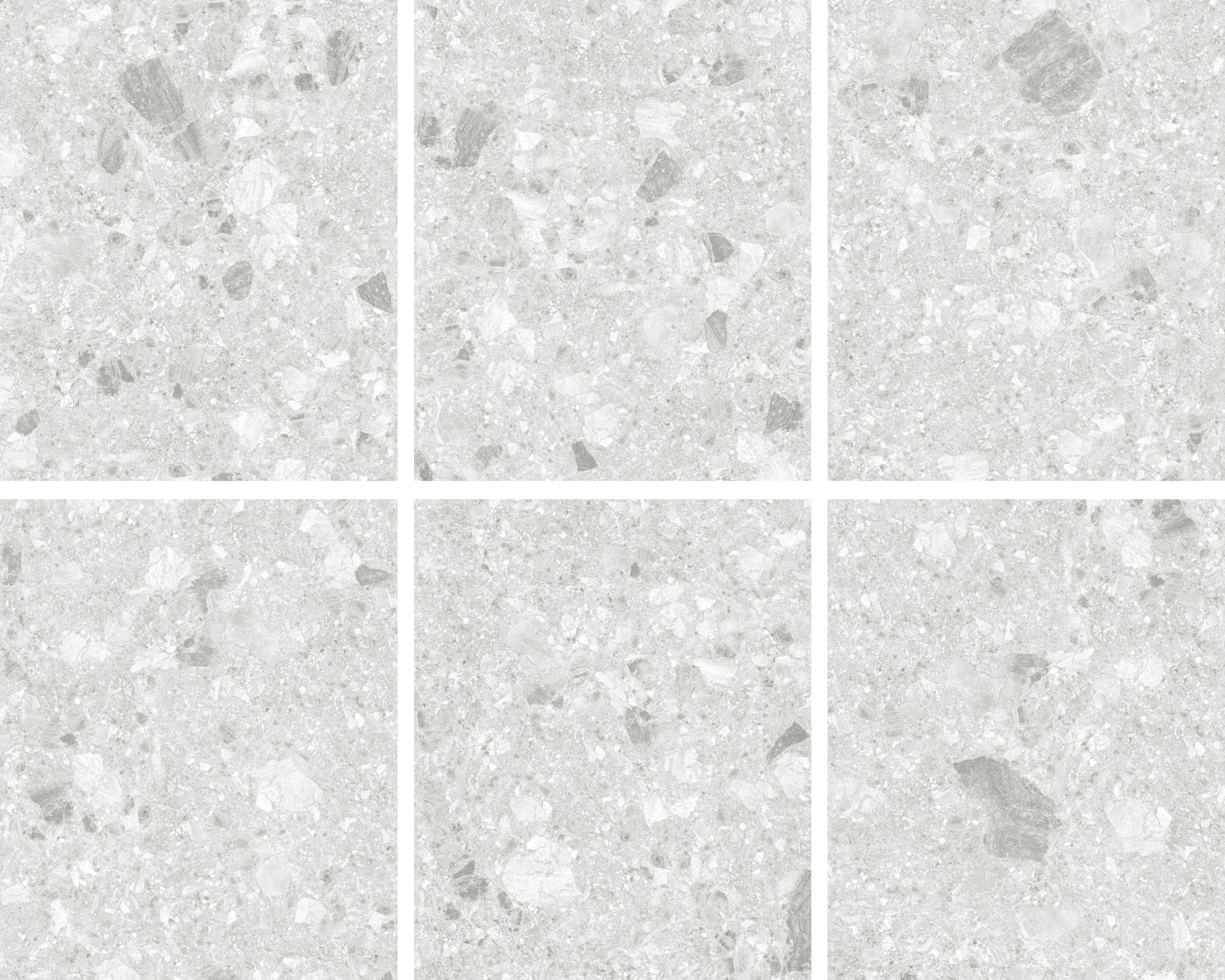Breccia Light Grey Terrazzo Look In/Out Rectified Porcelain Tile 3682