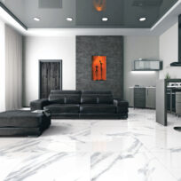 Imperial Carrara Marble Look Polished Rectified Porcelain Tile 3787
