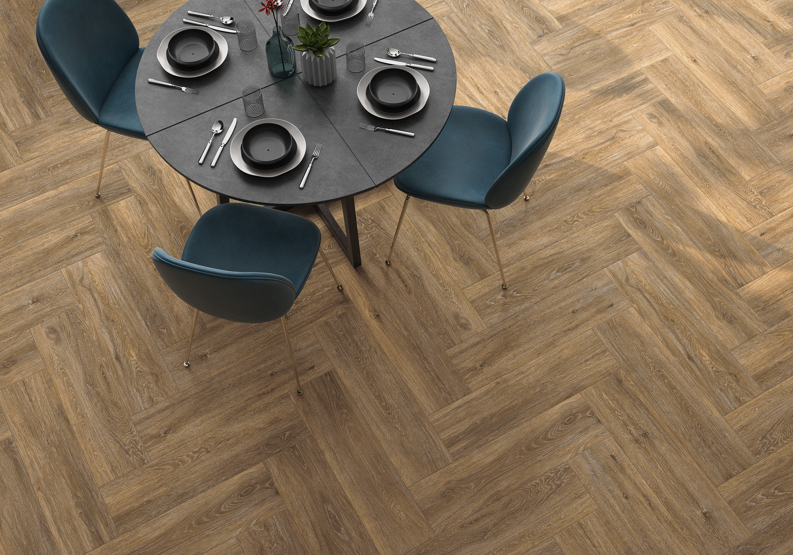 Walnut Timber Look Non Rectified Anti-slip Spanish Porcelain Tile 3831