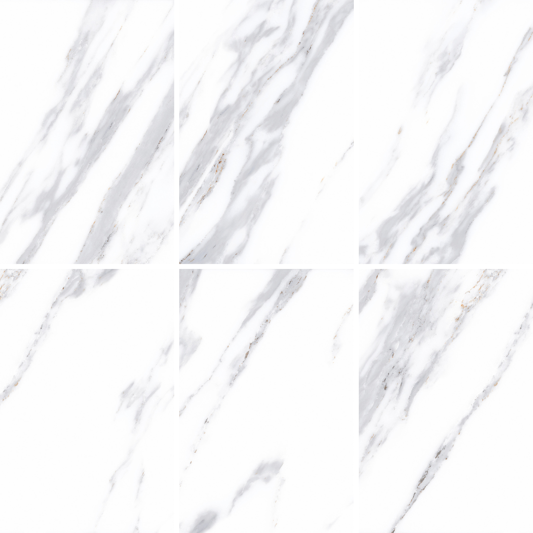 Imperial Carrara Marble Look Polished Rectified Porcelain Tile 3787