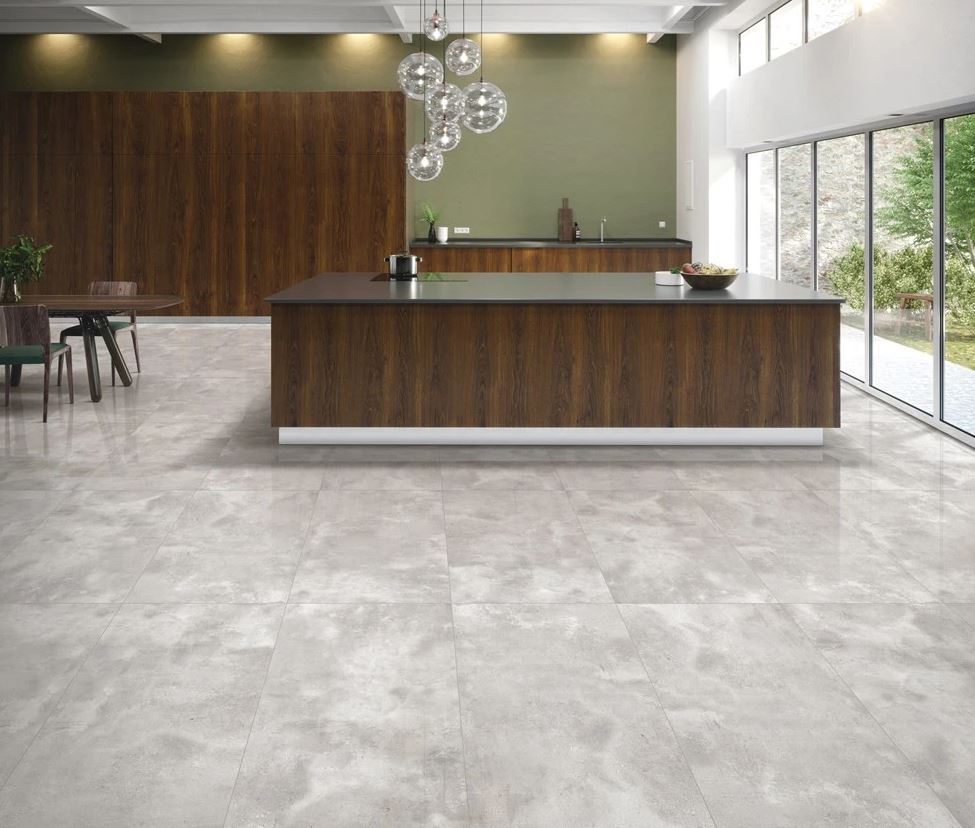 Luxor Grey Honed Concrete Look Rectified Porcelain Tile 3496
