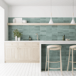 Bricks Aqua Gloss Spanish Irregular Edge Porcelain Subway Tile 4409