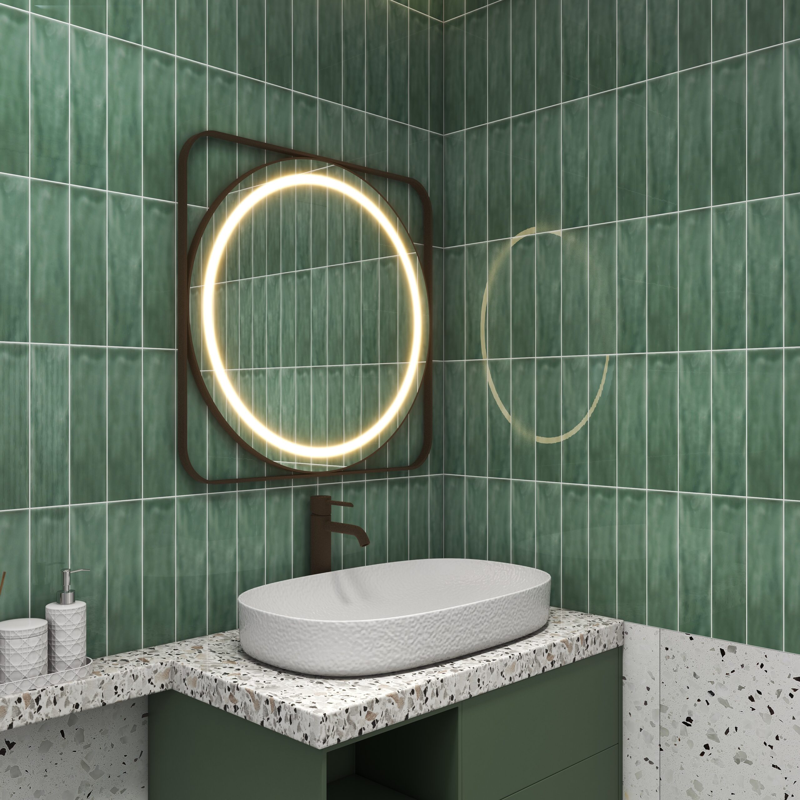 New England Jade Green Gloss Ceramic Subway Wall Tile 4430