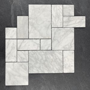 7704 - Carrara Marble French Pattern Mosaic