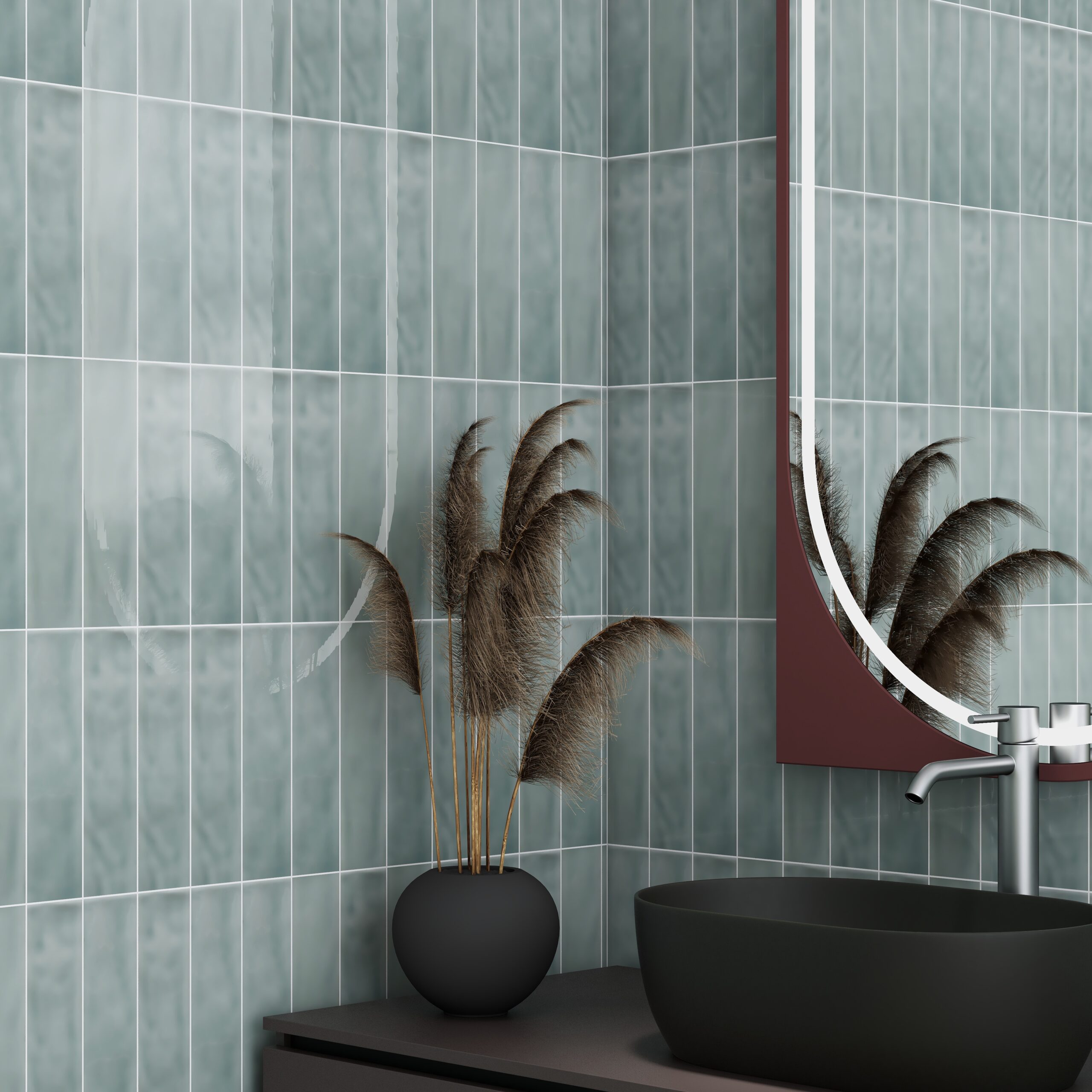 New England Sage Green Gloss Ceramic Subway Wall Tile 4605