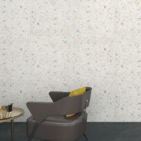 Antique White Terrazzo Look Rectified Lappato Finish Porcelain Tile 4332