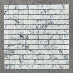 Carrara Marble Look Spanish Polyurethane Cord Glass Pool Mosaic 7723