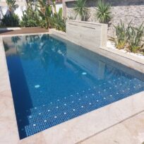 Mediterranean Sea Blue Spanish Polyurethane Cord Glass Pool-Mosaic 7724