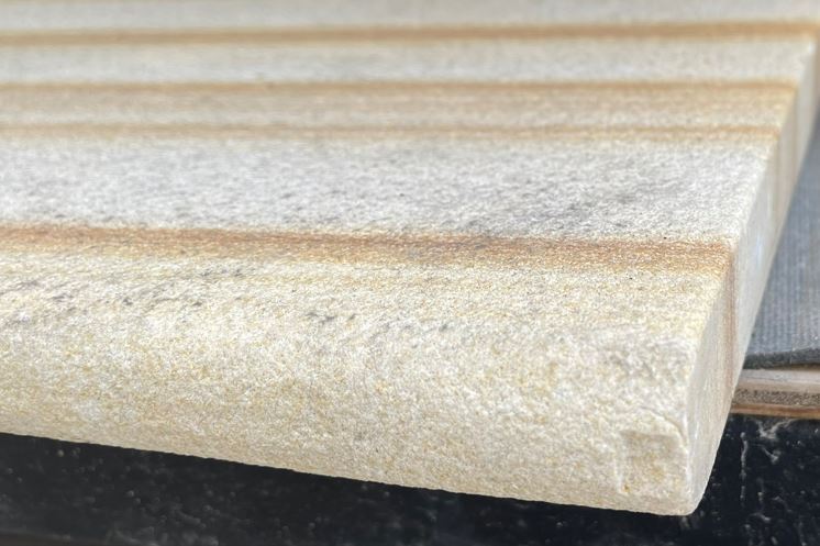 Sandblasted Teak Wood Sandstone Coping/Bullnose 8791