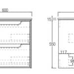 Byron Wall Hung Natural Oak Plywood Vanity With Slimline Ceramic Top  0109