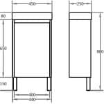 Pola White PVC Poly Top  Vanity on legs Left Door 09930