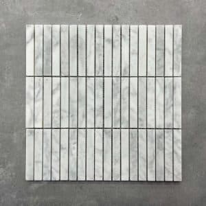 Honed Carrara Marble KitKat Finger Mosaic Sheet Tiles - 7693