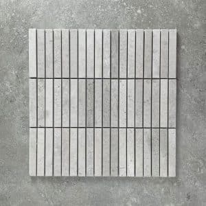 Kit Kat Grey Travertine Honed Mosaic Tile - 7714