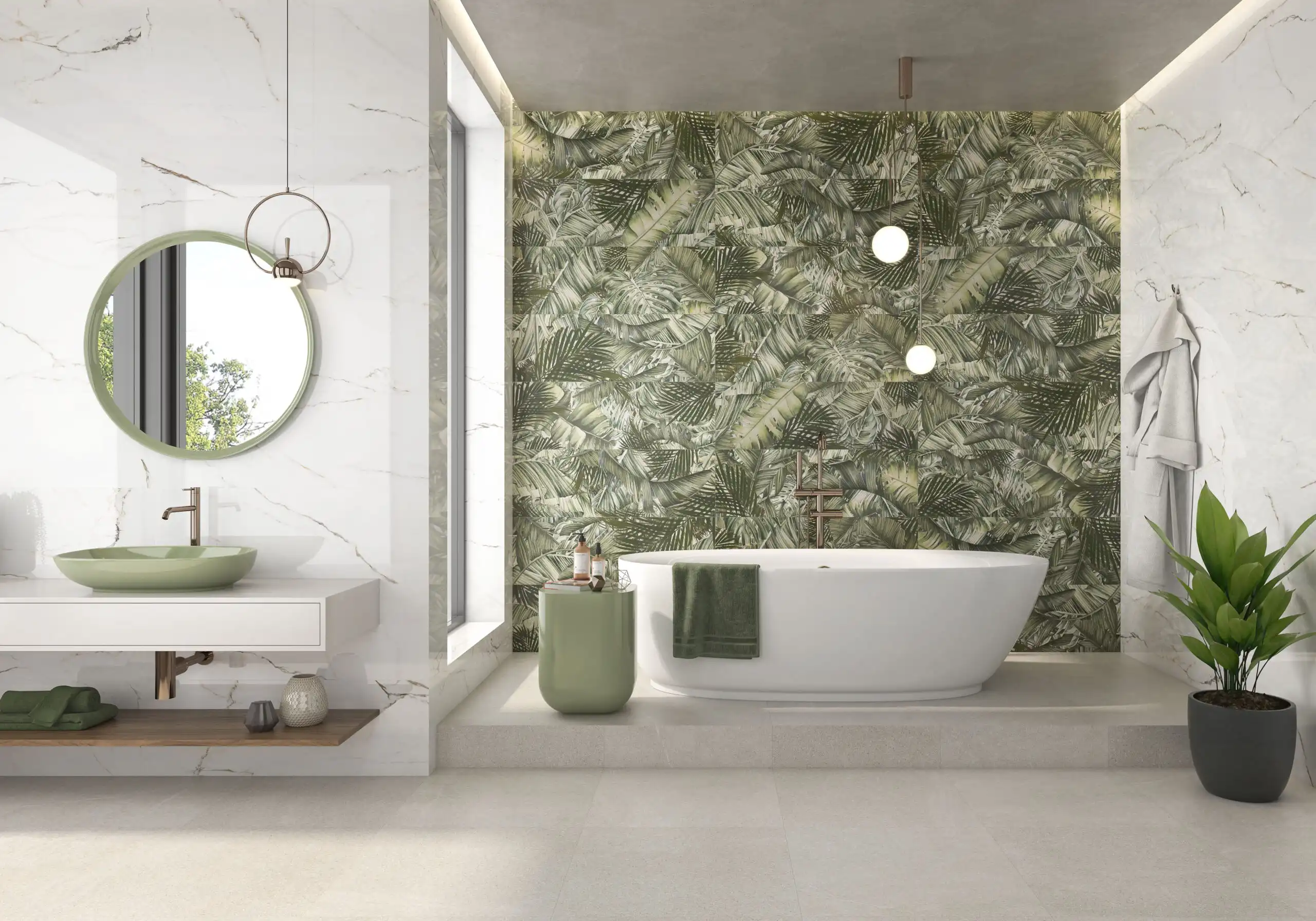 Torano White Marble Look Spanish Porcelain Lifestyle 1