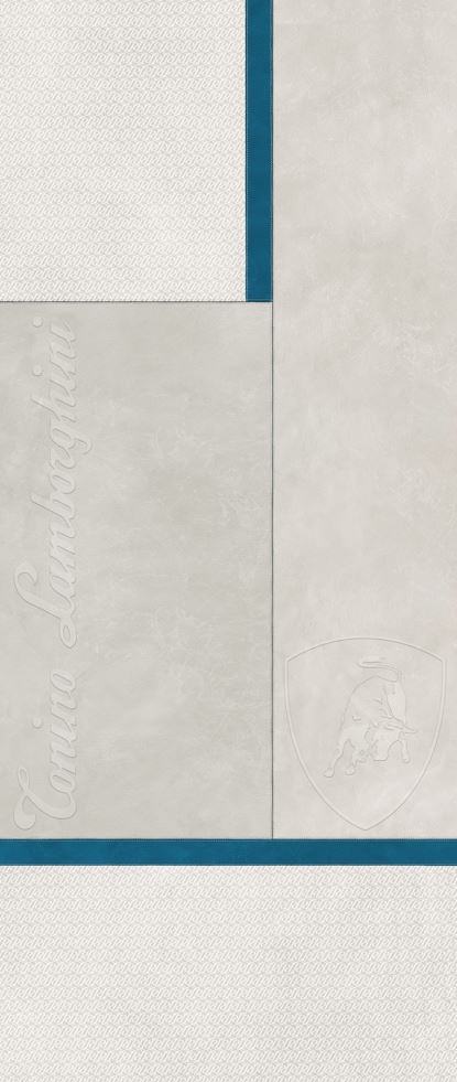 Lamborghini Krim White Blu Sq Logo Matt Italian Rectified Porcelain Wall & Floor Panel | Slab 4595
