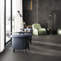 Lamborghini Krim Brown Yellow Sq Logo Matt Italian Rectified Porcelain Wall & Floor Panel | Slab 4597