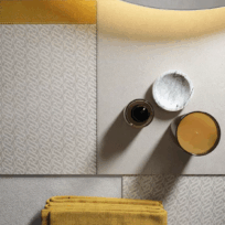 Lamborghini Krim Beige Yel Sq Logo Matt Italian Rectified Porcelain Wall & Floor Panel | Slab 4598