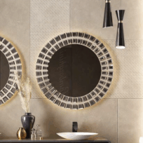 Lamborghini Krim Beige Yel Sq Logo Matt Italian Rectified Porcelain Wall & Floor Panel | Slab 4598