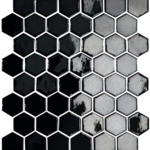 7725 - Black Diamond Hexagon Spanish Pool Mosaic