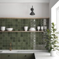 Palma Green Gloss Spanish Irregular Edge Porcelain Zellige Tile 4628