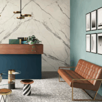 Statuario Glossy Marble Look Polished Rectified Porcelain Wall & Floor Panel | Slab 4772