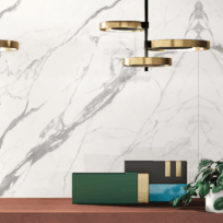 Statuario Glossy Marble Look Polished Rectified Porcelain Wall & Floor Panel | Slab 4772