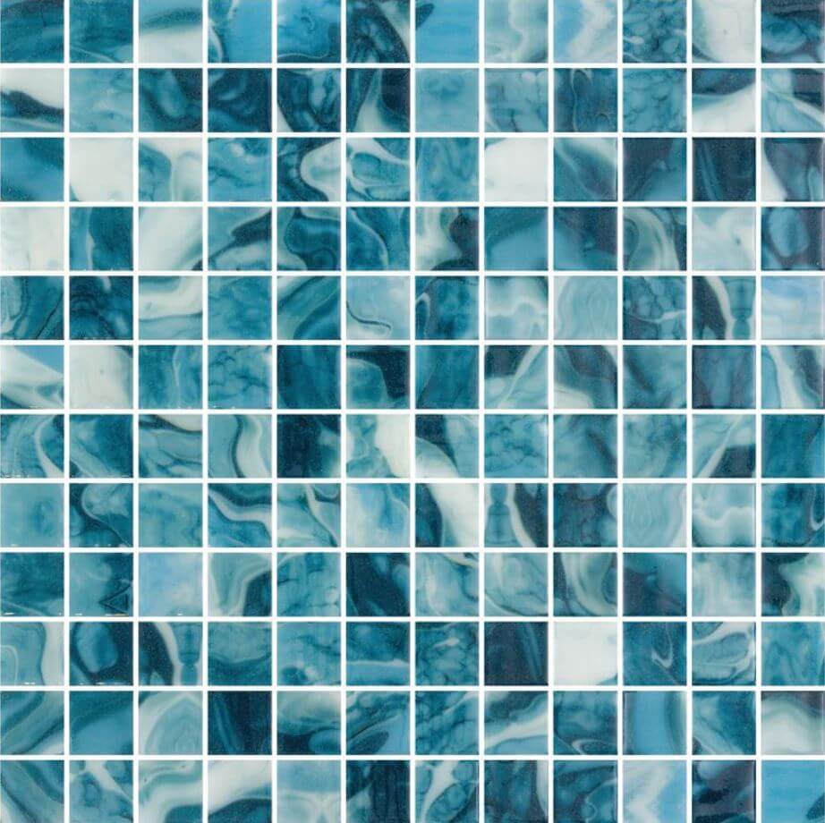 Malawi Blue Spanish Polyurethane Cord Glass Pool-Mosaic 7695
