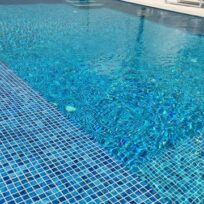 Deep Sea Blue Spanish Polyurethane Cord Glass Pool-Mosaic 7702