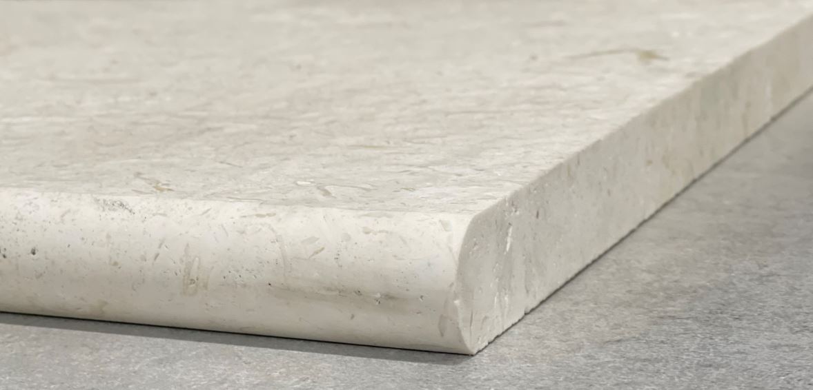 Myra Beige Brushed & Tumbled Limestone 1 Long Edge Bullnose 8818