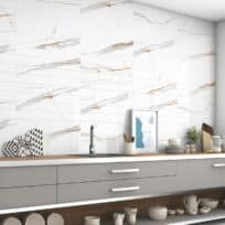 Pisa Bianco Marble Look Gloss Rectified Ceramic Wall Tile 4705
