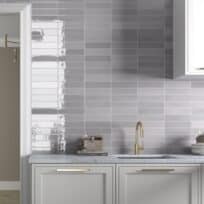 Florence Gris Titanium Gloss Spanish   Irregular Edge Porcelain Subway Tile 4844