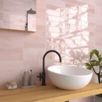 Florence Soft Pink Gloss Spanish  Irregular Edge Porcelain Subway Tile 4839