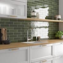 Florence Verde Cobra Gloss Spanish Irregular Edge Porcelain Subway Tile 4838