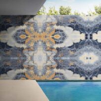 Eternal Blue Marble Look Polished Italian Porcelain Slab 4691