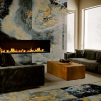 Eternal Blue Marble Look Polished Italian Porcelain Slab 4691