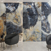 Eternal Blue Marble Look Polished Italian Porcelain Slab 4691