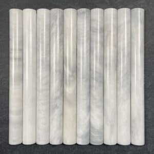 7707 - Super White Polished Marble Flute Mosaic Tile