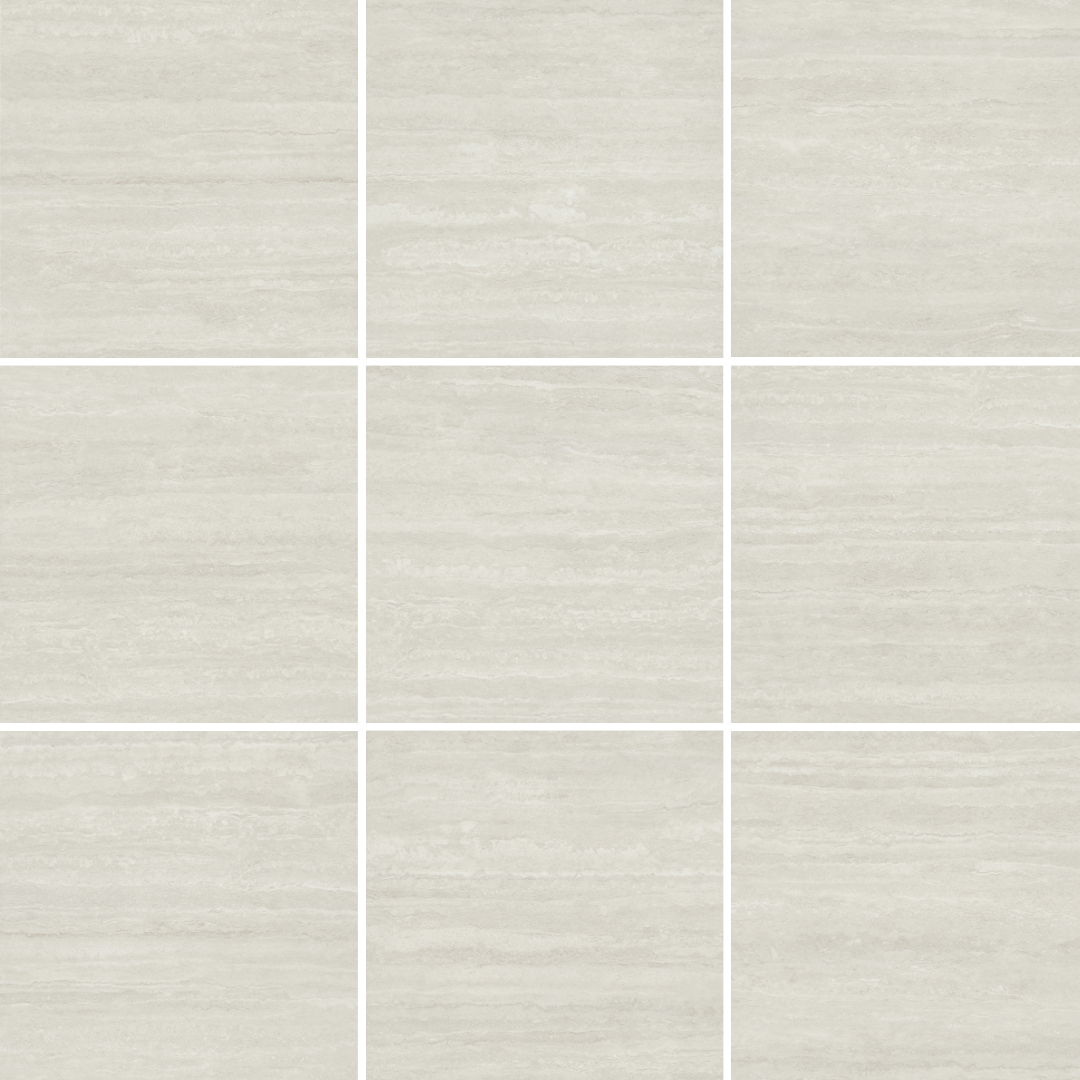 Classic Bianco Travertine Look Vein Cut In/Out Finish Rectified Porcelain Tile 2437