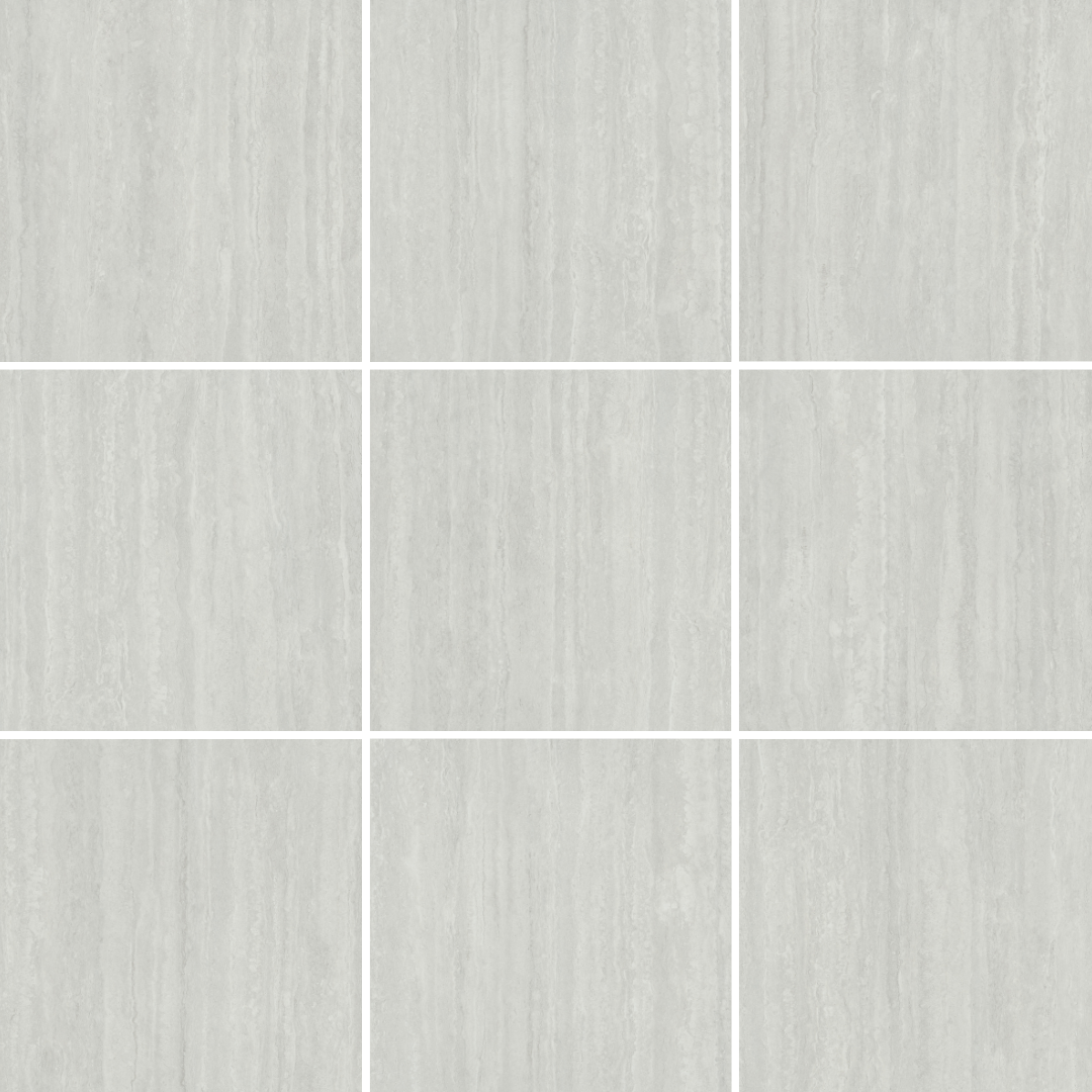 Classic Silver Travertine Look Vein Cut In/Out Finish Rectified Porcelain Tile 2433