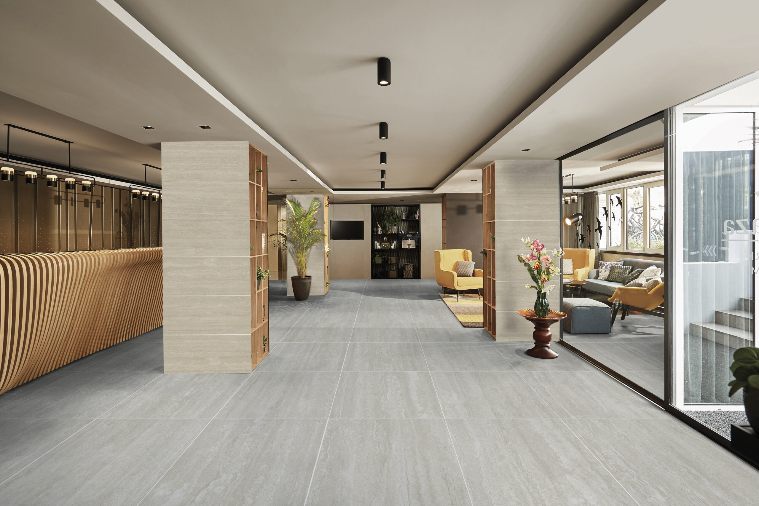 Classic Silver Travertine Look Vein Cut In/Out Finish Rectified Porcelain Tile 2433