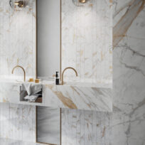 Calacatta Michelangelo Marble Look Matt Italian Rectified Porcelain Slab 2449