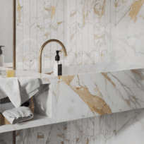 Calacatta Michelangelo Marble Look Matt Italian Rectified Porcelain Slab 2449