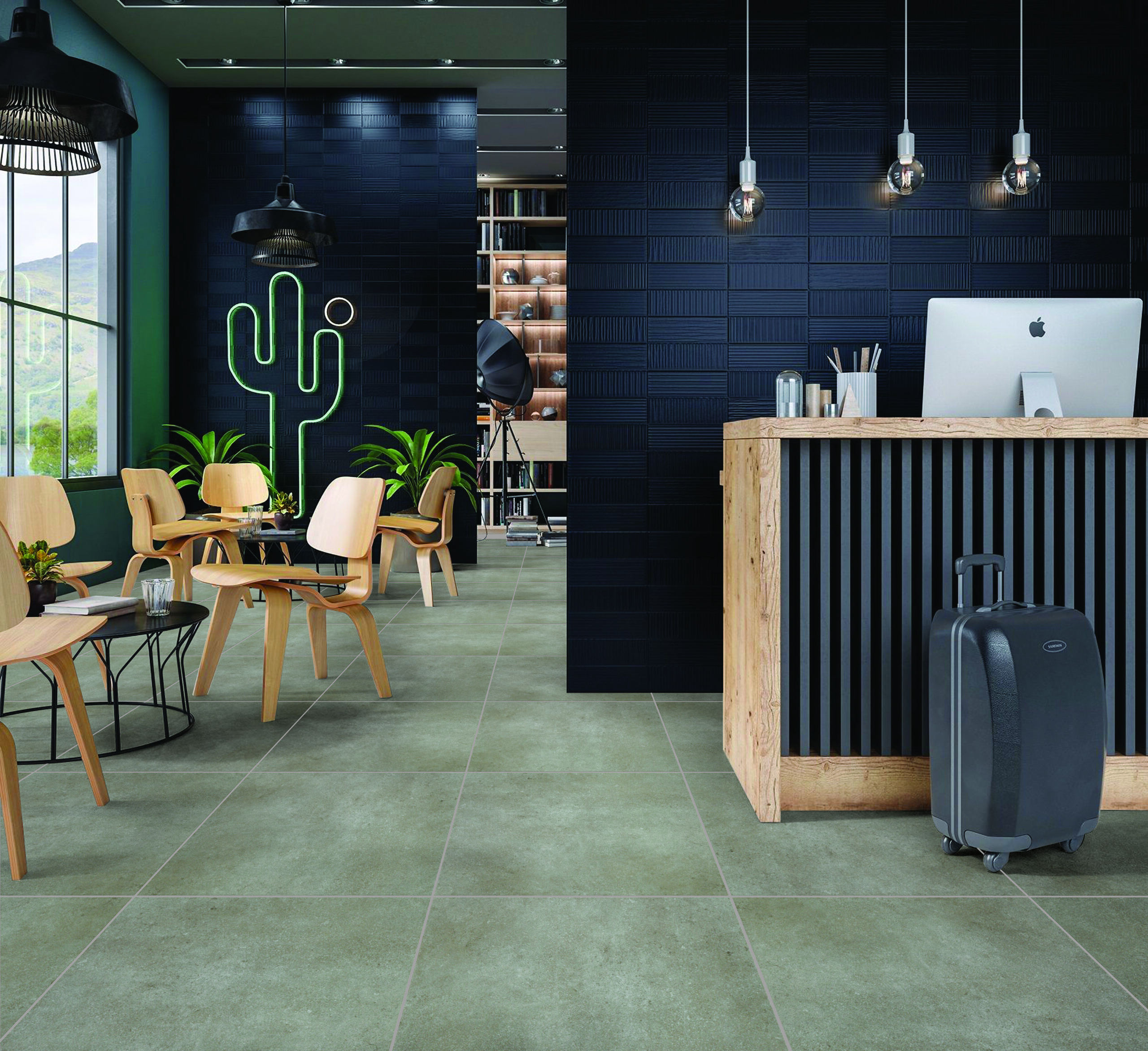 KonKrit Light Grey In/Out Concrete Look Rectified Porcelain Tile 2521