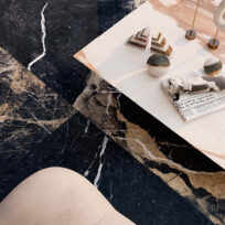 Pierre Noir Black Marble Look Polished Italian Porcelain Slab 4693