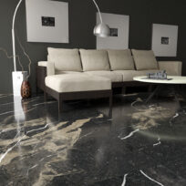 Pierre Noir Black Marble Look Polished Italian Porcelain Slab 4693