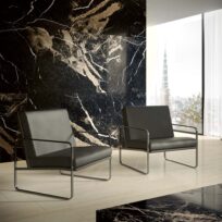 Pierre Noir Black Marble Look Polished Italian Porcelain Slab 4693