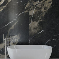 Pierre Noir Black Marble Look Polished Italian Porcelain Slab 4693