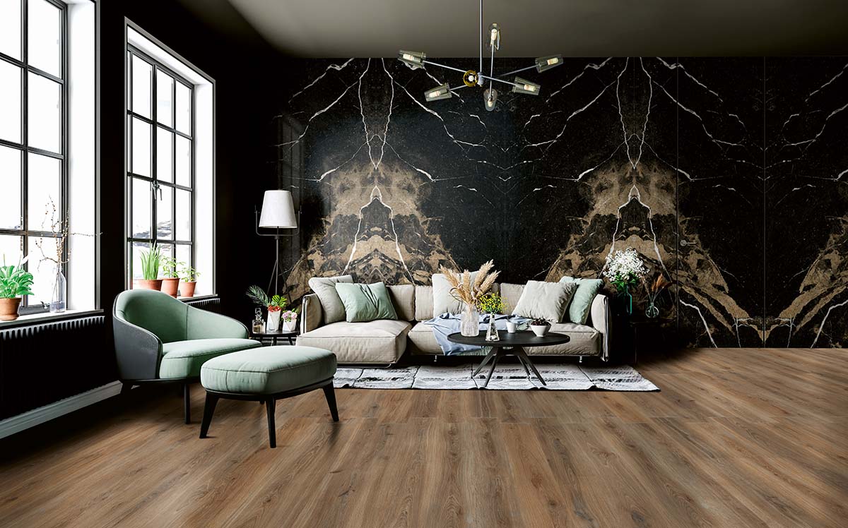 Pierre Noir Black Marble Look Polished Italian Porcelain Slab 4693